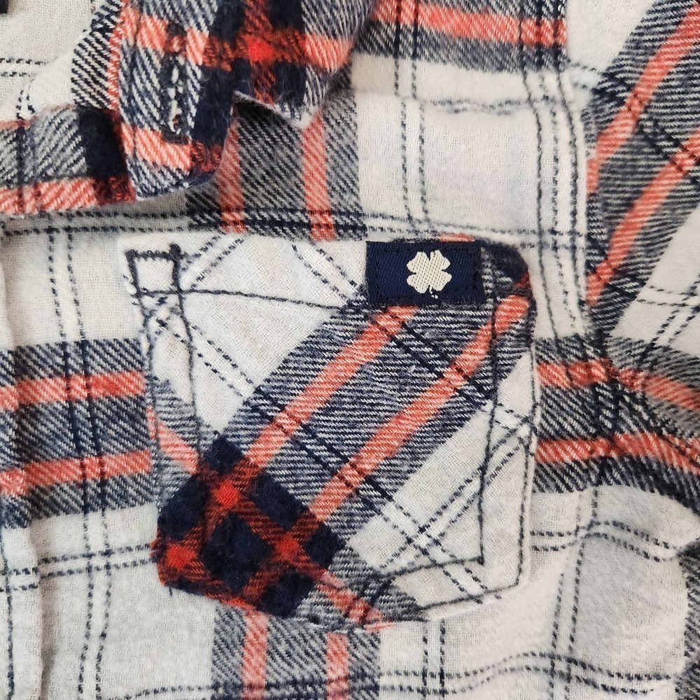 Lucky Brand Plaid Button Down Shirt Size Toddler 12 Months Red White Blue - Picture 3 of 4